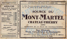 Etiquette des bouteilles du Mont-Martel